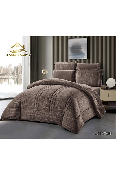 Generic Afkar Winter Fur Ideas Double-Sided Heavy Fill 6-Piece King Size Duvet Set