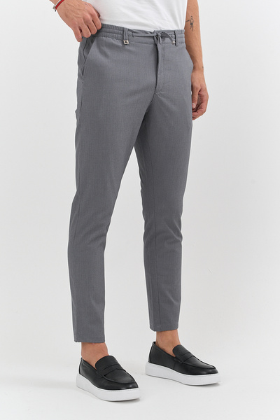 BLACK LEE Erkek Çizgili Jogger Beli Lastikli Bağcıklı Likralı Rahat Kalıp Pantolon