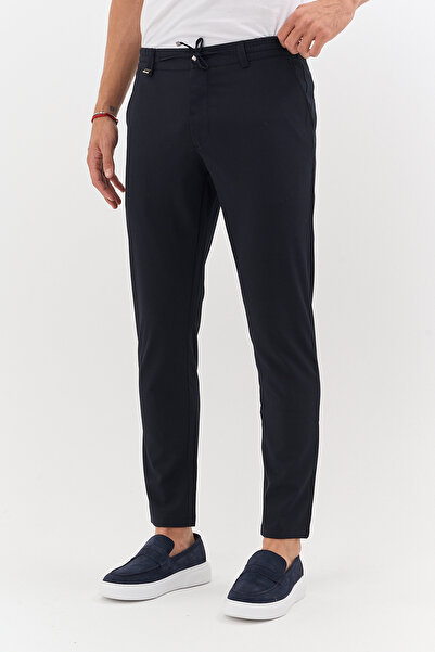 BLACK LEE Erkek Çizgili Jogger Beli Lastikli Bağcıklı Likralı Rahat Kalıp Pantolon