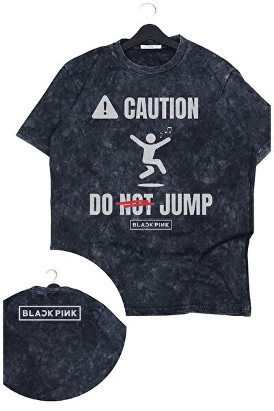 Fuddy Moda Tricou unisex cu imprimeu Washable Caution Dont Jump Blackpink Ens...