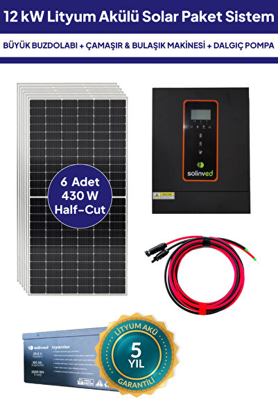 NASAENERJİ 12 kW Lityum Akülü Solar Güneş Enerjisi Sistemi