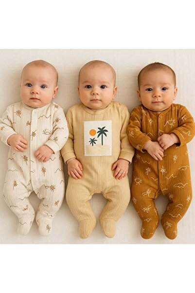 Renata's Unisex Baby 100% Cotton 3-Piece Romper Set