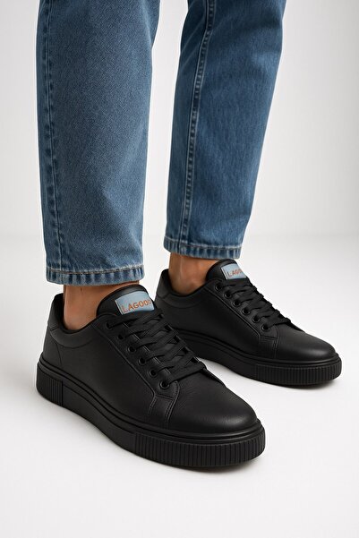 Nstil Ανδρικά μαύρα αθλητικά παπούτσια Άνετη μαλακή σόλα, αντιολισθητική καθημερινή αθλητική μπότα με κορδόνια LGF07