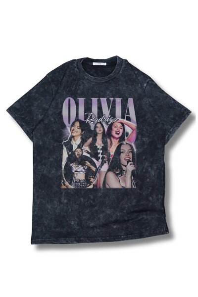 Fuddy Moda تي شيرت أوليفيا رودريغو قابل للغسل للجنسين، تي شيرت كبير الحجم بطا...