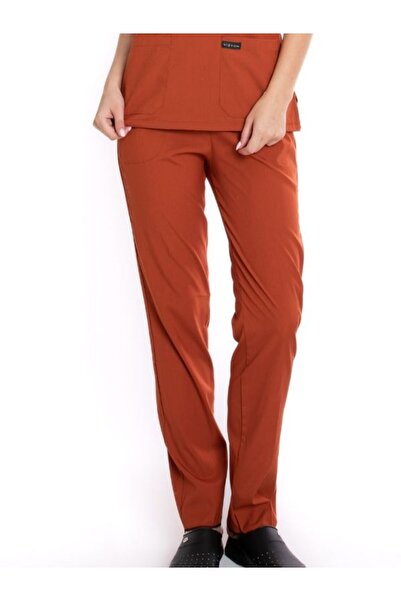 VİZYON UNIFORM Premium Lycra Tek Alt Kiremit Pantolon Hemşire Forması Cerrahi...