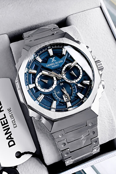 Daniel Klein Exclusive Men's Wristwatch Waterproof Stainless Silver Color Steel Band - Gift Bracelet Dke2143C1