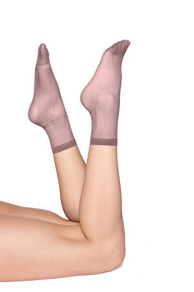 PETRA-ELISA Set of 2 pairs, Lycra Socks 1/4 15 DEN, Fumo, One Size