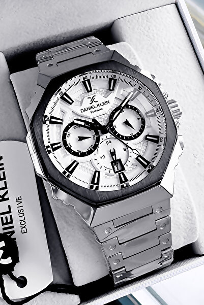 Daniel Klein Exclusive Men's Wristwatch Waterproof Stainless Silver Color Steel Band - Gift Bracelet Dke2143C3