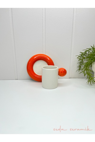 seda seramik Handmade 9 Color Dragee Series 4-Piece Coffee Cup Set for 2 People