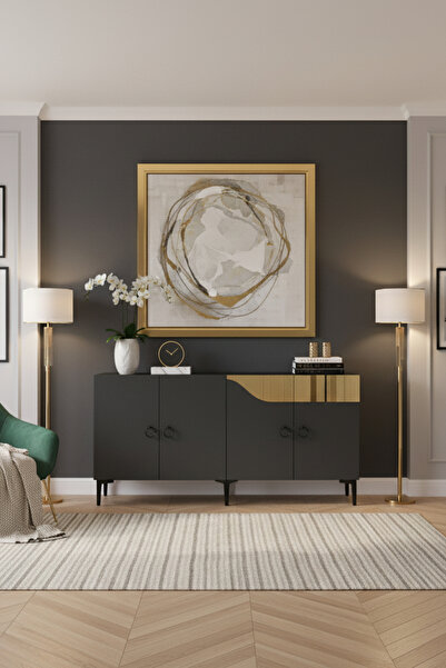 CENEYRA KA1514AG GAMA150 KONSOL, TV SEHPASI ANTRASİT-GOLD 150cm