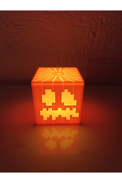 Genel Markalar Cadılar Bayramı Minecraft Tealight Led Lamba, Turuncu, Balkabağı Şeklinde, Halloween Ürünü