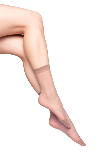 PETRA-ELISA Σετ 2 Ζευγάρια, Κάλτσες Πολυαμίδιο 1/4 20 DEN, Μπεζ, One Size