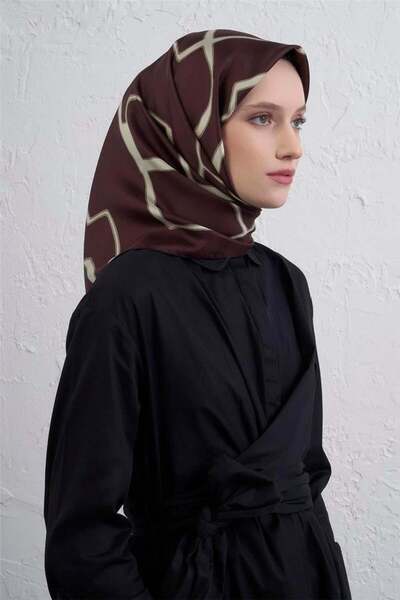 Armine Φουλάρι Sura Saf İpek IST 9441 - 04 Ανοιχτό καφέ Μικτό σχέδιο