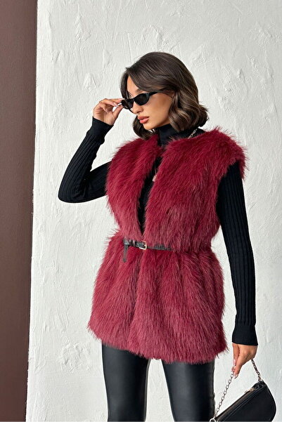 SUN STYLE Lined Long Vest with Collar Hook and Pocket