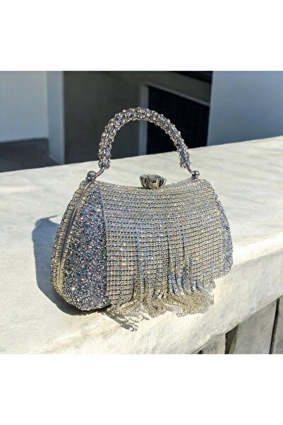 GMG PLUS Срібна сумочка з камінцями для вечірнього вбрання