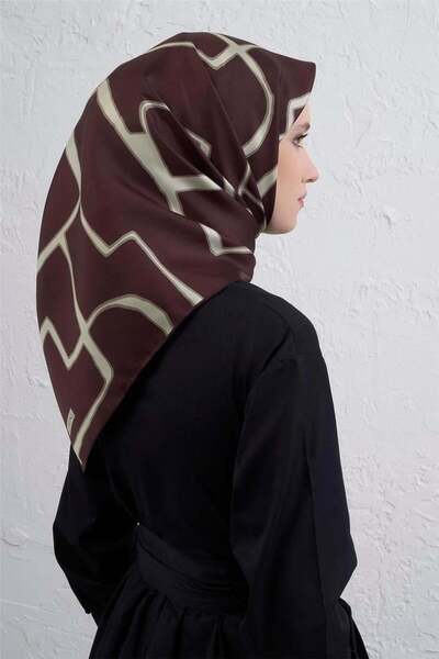 Armine Φουλάρι Sura Saf İpek IST 9441 - 04 Ανοιχτό καφέ Μικτό σχέδιο