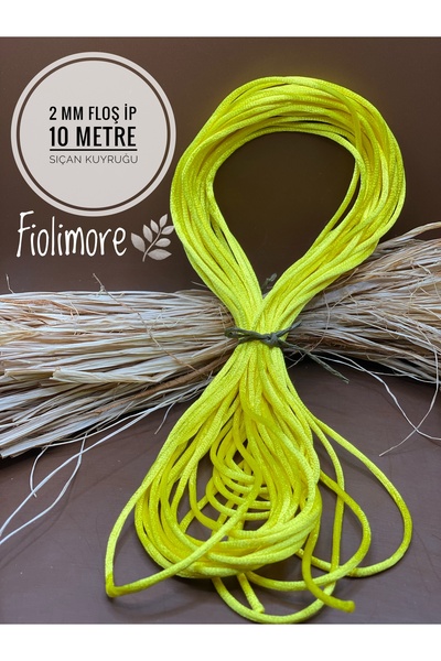 Fiolimore Uzica za pranje neon žute boje (RAT TAIL) 2 mm 10 metara žica za na...