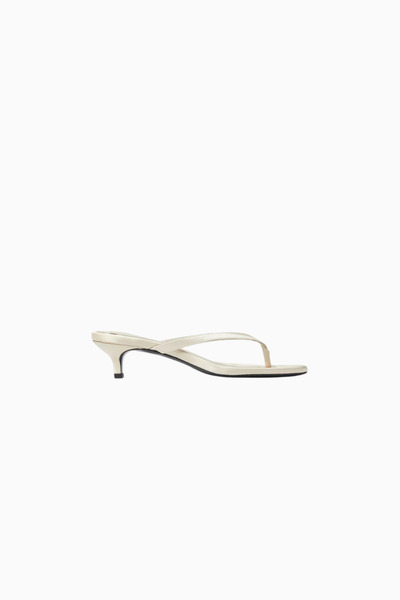 Black Suede Studio Lara 35 Beige Satin Slip-On Mules with Logo Medallion Deta...