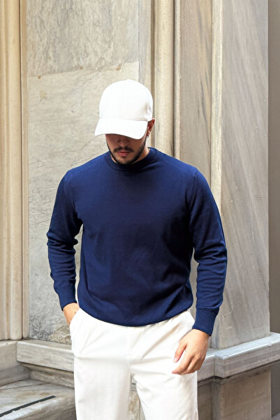 Livio Ferri Acton Men's 100% Organic Cotton Crew Neck Knit Sweater
