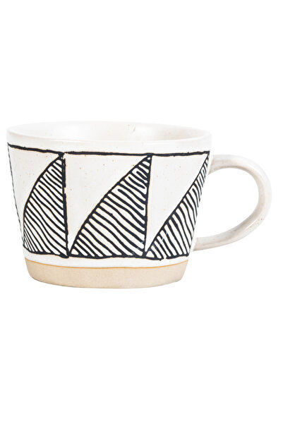 ONLY MUGS Cana ceramică Geometric Line – design negru abstract – 300 ml