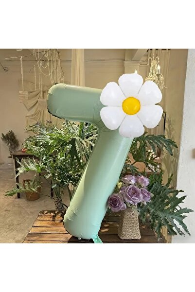 DÜVENCİ TİCARET مجموعة بالونات من نوع أداكاي الأخضر والأبيض على شكل زهرة الأق...