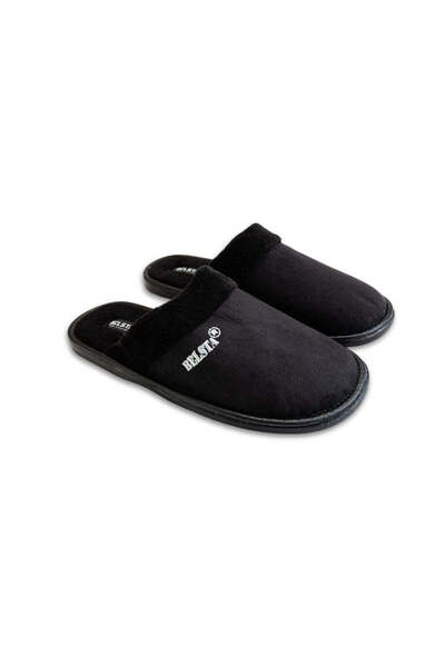 Belsta Men's black slippers with embroidery