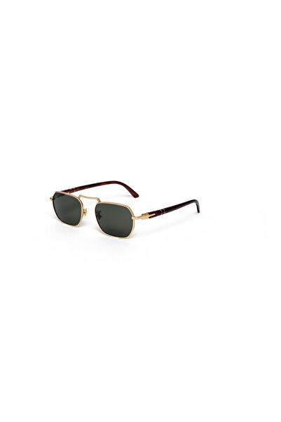 LOOKUP Eşref single glasses uv 400 protected leopard stem green glass sunglasses