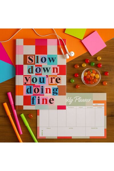 YLDZ مخطط أسبوعي بحجم A4 - مخطط أسبوعي ودفتر ملاحظات بحجم A4 مكون من 48 صفحة ...