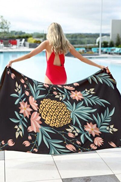 OEM Rectangular beach towel with pineapple print, trendy, multicolor, summer 2023, 150 x 70