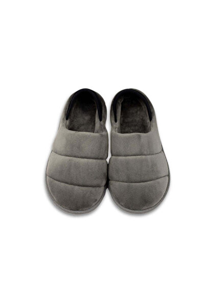 Belsta Grey quilted velour slippers