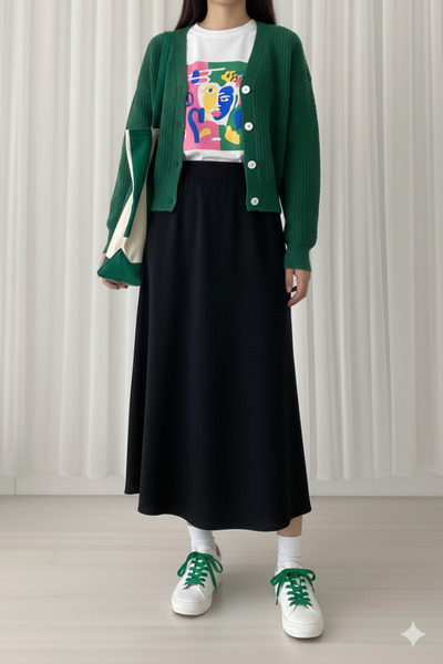 MODA Puff Scuba Fabric Zippered Hijab Skirt