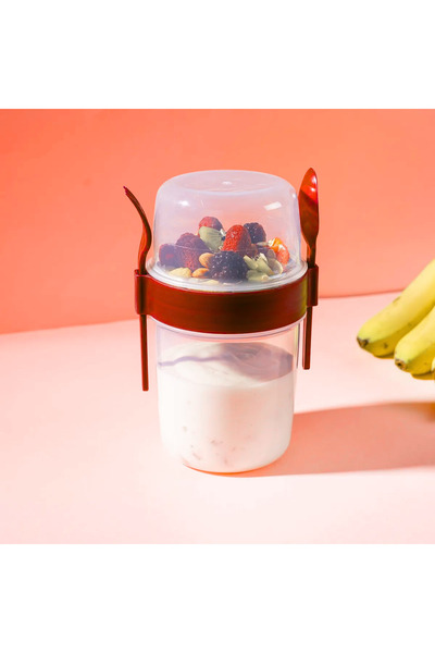 OEM Container with cutlery for yogurt, cereal, salad, soups, 1100ml