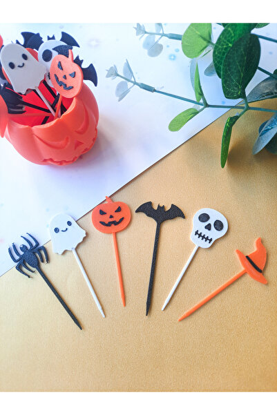 Atölye Doruk 24Pcs Halloween, Halloween Cupcake Picks-Halloween Cake, Table D...