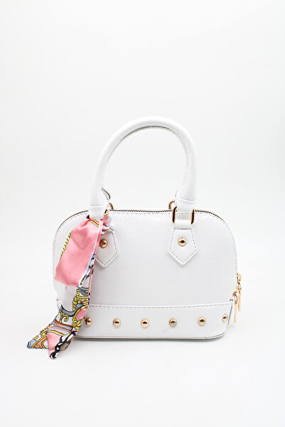 LASSO Geantă de mână și de umăr din piele lacuită lucioasă, cu detaliu de min...