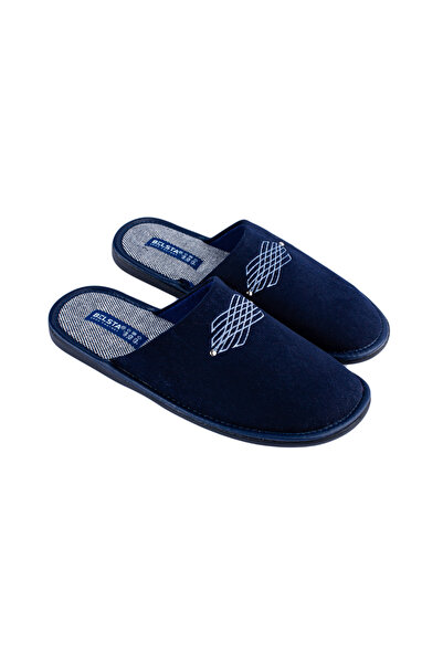 Belsta Papuci de casă bleumarin cu broderie