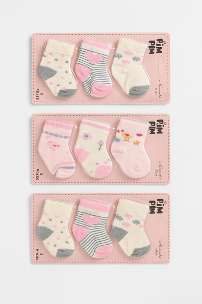 Baby Fou Cotton 0-6 Months Newborn Baby 9-Piece Baby Socks