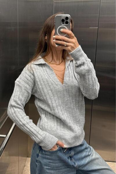 Noi Belis Soft Textured Polo Neck Knitwear Sweater Aw25Kz0014