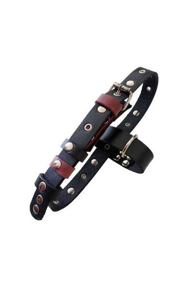 balkonda طوق للكلاب من الجلد الأسود للسلالات الكبيرة، مقاس الرقبة: 30-60 سم، ...