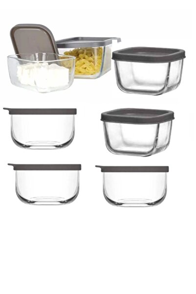 LAV Storage Container Glass Breakfast Container - Storage Set 7 Pieces 3 Sizes