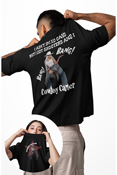Fuddy Moda Tricou unisex Bang Bang Cowboy Carter cu imprimeu pe spate, tricou...