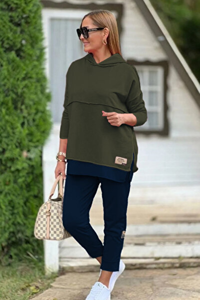 JANES New Season Women's Hooded Skirt with Embroidered Detail at the Hem, Reverse Stitching Look, Two-Piece Set