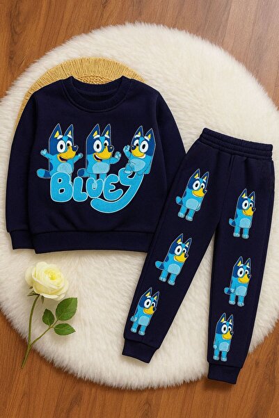 KOKOŞ BEBEK Bluey Children's Tracksuit Set (3-10 Years) - Navy Blue - 31484