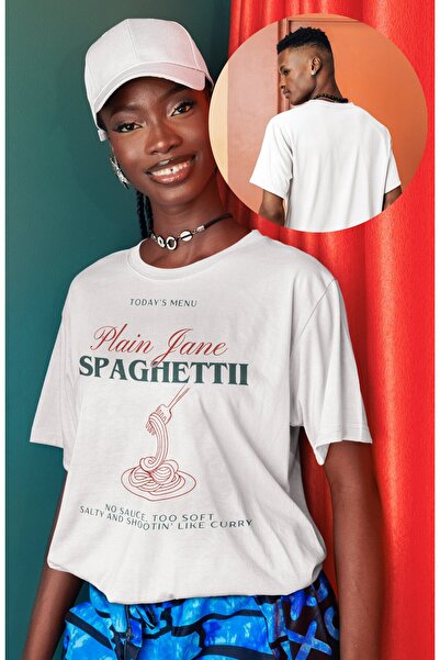 Fuddy Moda Унисекс тениска с тънки презрамки и принт, тениска с голям размер ...