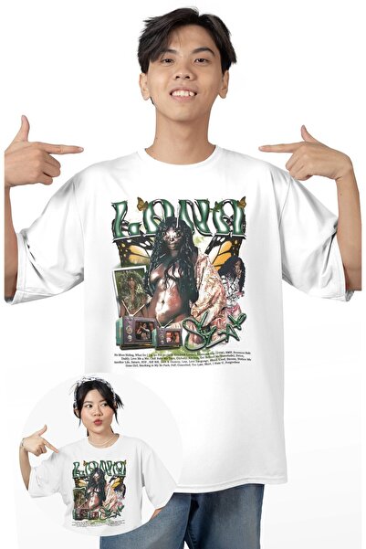 Fuddy Moda تي شيرت مطبوع للجنسين من Lana Del Rey SZA، تي شيرت كبير الحجم ذو طابع موسيقي برقبة دائرية