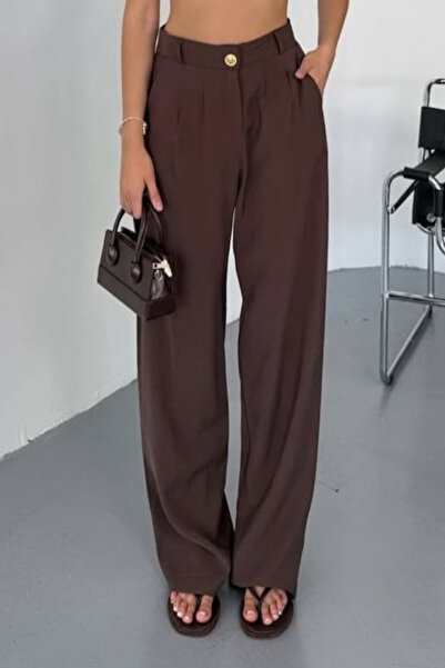 sinemkivanc co Kadın Lyocell Dokuma Pileli Palazzo Pantolon 4039