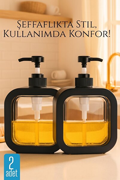 Transformacion Pompalı Dispenser Sabunluk Seti – Şeffaf Gövde| Sıvı Sabun, Şa...