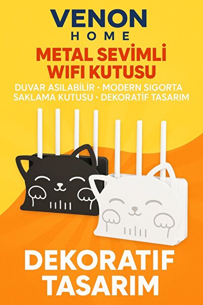 VENON Wifi Box Moderm Catbox – Decorative Wall Organizer 22X15 Router Storage Decorative Decoration