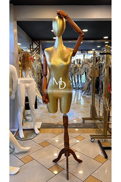 MD Vİtrin Dekorasyon Pantolon Giyebilen Ahşap Kollu Terzi Mankeni Vitrin Mankeni