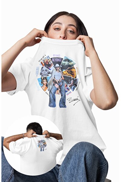 Fuddy Moda Tricou unisex cu imprimeu Ense, albumele lui Beyonce, tricou overs...