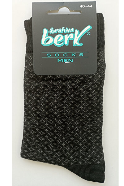 İbrahim Berk 5 Çift Erkek Dikişli Yonca Desenli Uzun Soket Çorap Karışık Renkli Klasik Çorap Seti